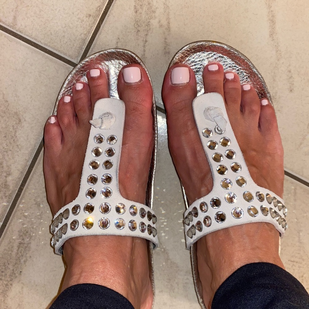 Pedro Garcia crystal thong sandals